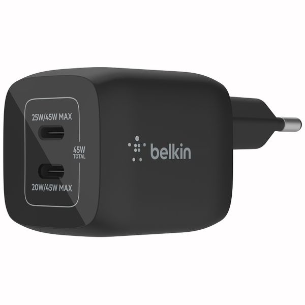 Belkin Boost↑Charge™ GaN Pro Adapter 2 poorts - USB-C - 45W - Zwart