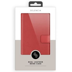 Selencia Echt Lederen Bookcase Samsung Galaxy S10 Plus - Rood