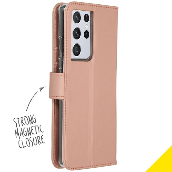 Accezz Wallet Softcase Bookcase Samsung Galaxy S21 Ultra - Rosé Goud