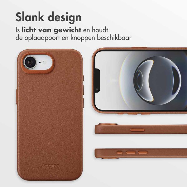 Accezz MagSafe Leather Backcover Apple iPhone 16e - Sienna Brown
