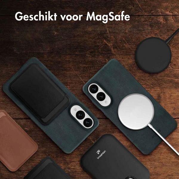 Accezz Vintage Leather Magsafe Backcover Samsung Galaxy S25 Edge - Smokey Green
