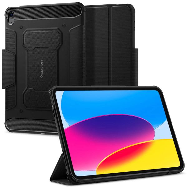 Spigen Rugged Armor Pro Bookcase iPad 11 (2025) 11 inch / iPad 10 (2022) 10.9 inch - Zwart