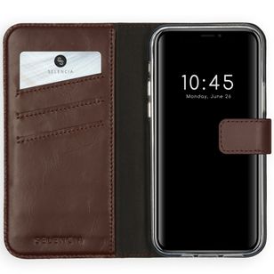 Selencia Echt Leren Bookcase Apple iPhone 12 (Pro) - Bruin