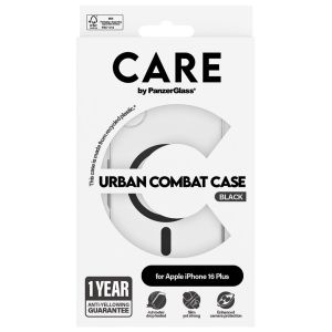 CARE by PanzerGlass Urban Combat Case MagSafe iPhone 16 Plus - Transparant / Zwart