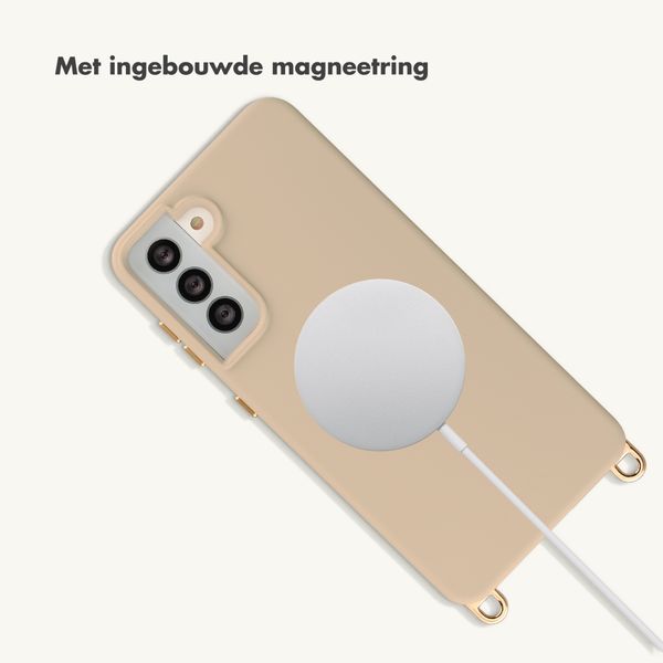 Selencia Rivièra MagSafe Backcover met afneembare haakjes Samsung Galaxy S21 - Milky Latte