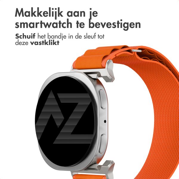Accezz Nylon Alpine bandje Samsung Galaxy Watch 9 (40/44mm) / Watch 8 (40/44mm) / Classic (46mm) - Oranje