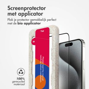 Accezz Gehard Glas Full Cover Screenprotector met applicator iPhone 15 Pro Max - Transparant