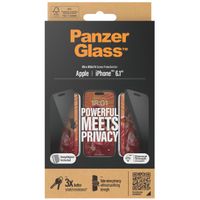 PanzerGlass Privacy Ultra-Wide Fit Anti-Bacterial Screenprotector incl. applicator iPhone 15