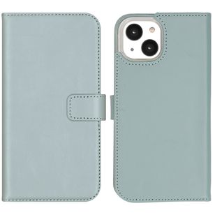 Selencia Echt Lederen Bookcase Apple iPhone 14 - Air Blue
