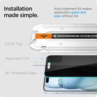 Spigen GLAStR Privacy EZ Fit Screenprotector + Applicator Apple iPhone 15 Plus