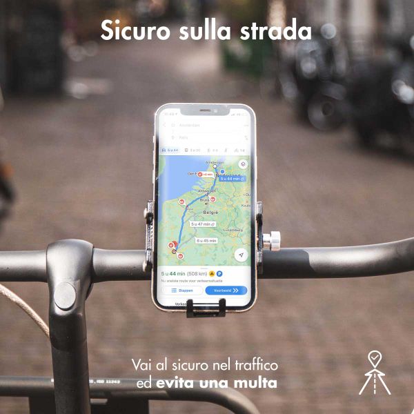 Accezz Telefoonhouder fiets - Verstelbaar - Universeel - Aluminium - Zwart