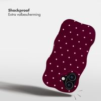Selencia Vivid Wavy Backcover met MagSafe Apple iPhone 17 - Happy Dots Burgundy