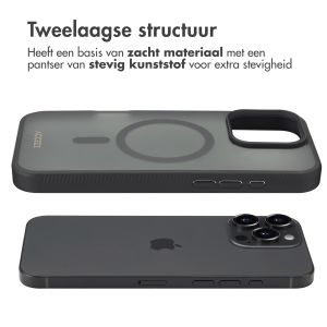 Accezz Rugged Frosted Backcover met MagSafe iPhone 16 Pro Max - Zwart