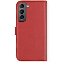 Selencia Echt Lederen Bookcase Samsung Galaxy S21 FE - Rood