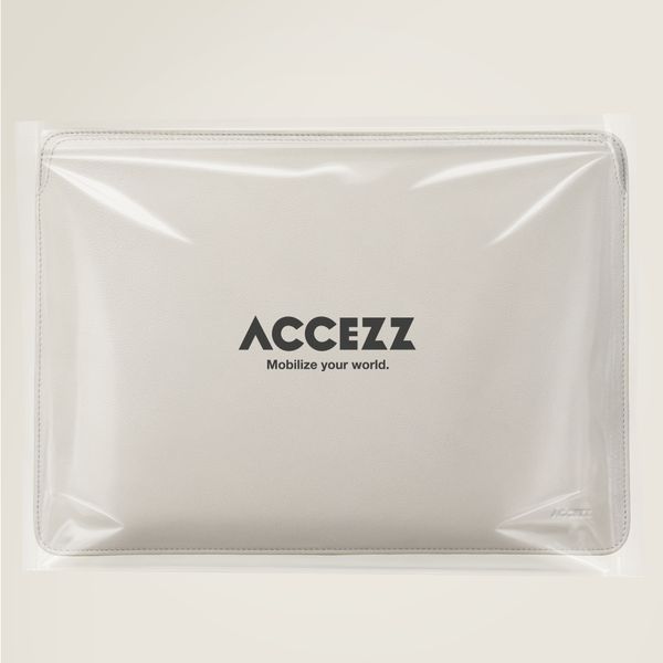 Accezz Leather Laptop hoes Apple MacBook 15 inch - Laptopsleeve - Beige