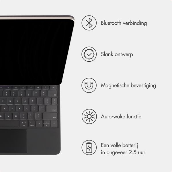 Accezz Magnetic Bluetooth Keyboard Apple iPad Air 11 inch (2025) M3 / (2024) M2 / Pro 11 (2018/2020/2021/2022) - QWERTY / NL - Zwart