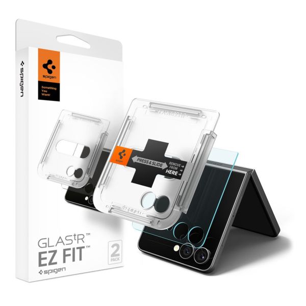 Spigen GLAStR EZ Fit Screenprotector 2 Pack + Applicator Samsung Galaxy Z Flip 7