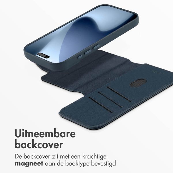 Accezz Leather Bookcase 2-in-1 met MagSafe Apple iPhone 17 Pro - Nightfall Blue