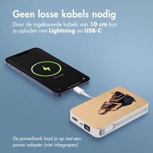 Ontwerp je eigen 10.000 mAh powerbank met geïntegreerde kabels - Wit