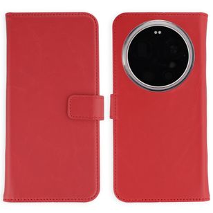 Selencia Echt Leren Bookcase Xiaomi 17 Ultra - Rood