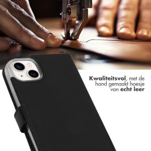 Selencia Echt Lederen Bookcase iPhone 14 Plus - Zwart