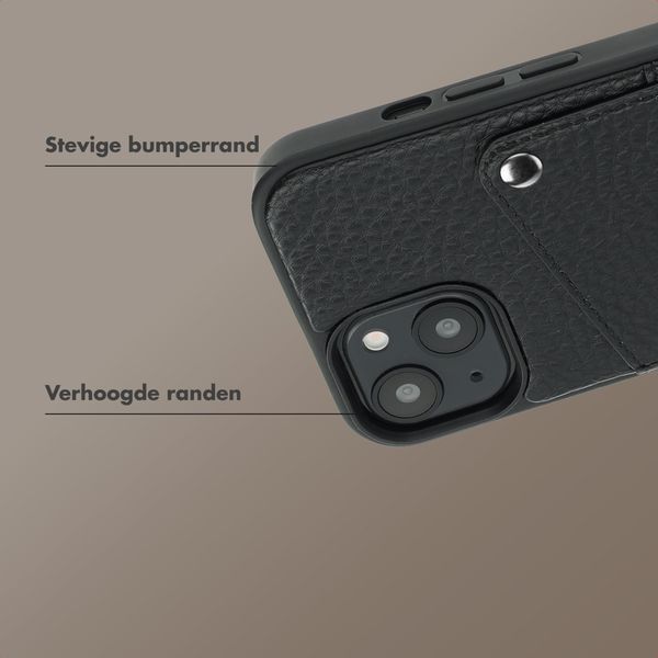 Selencia Riva Backcover met Pashouder Apple iPhone 15 - Zwart