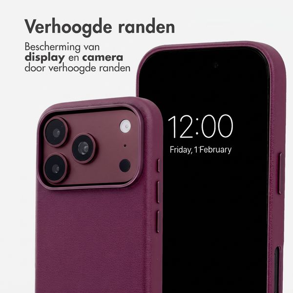 Accezz MagSafe Leather Backcover Apple iPhone 18 Pro / 17 Pro - Heath Purple