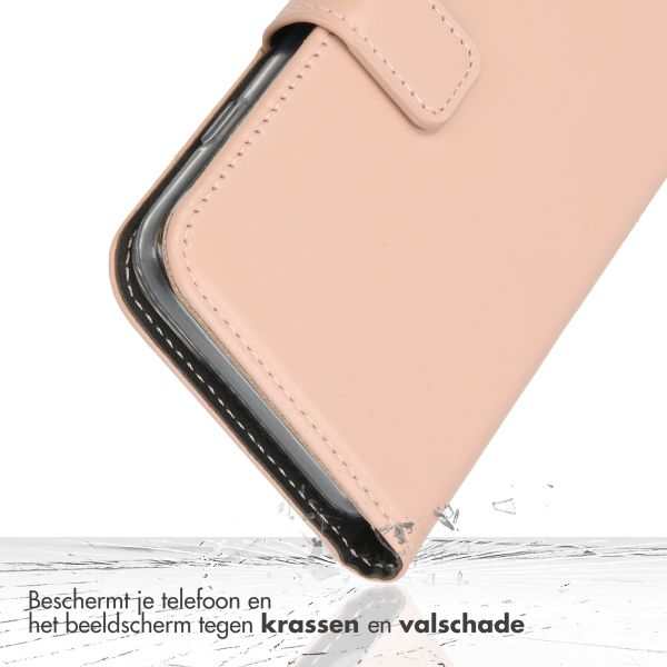 Selencia Echt Lederen Bookcase iPhone 15 Pro Max - Dusty Pink