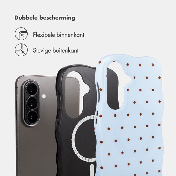 Selencia Vivid Wavy Backcover met MagSafe Samsung Galaxy A57 (5G) - Happy Dots Digital Sky