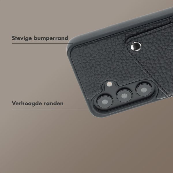 Selencia Riva Backcover met Pashouder Samsung Galaxy S25 / S24 - Zwart