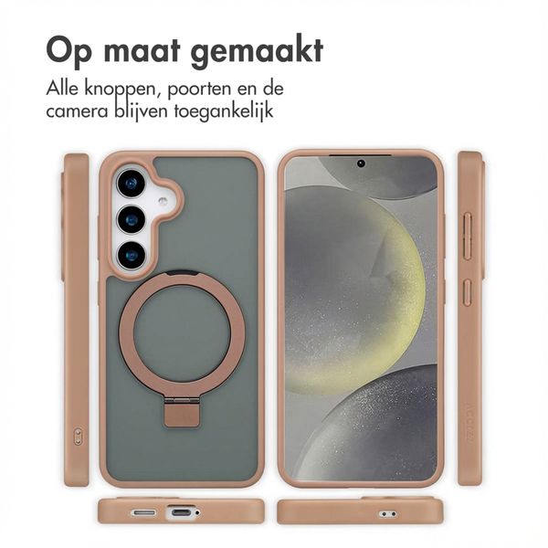 Accezz Ring Stand Backcover met MagSafe Samsung Galaxy S25 - Bruin