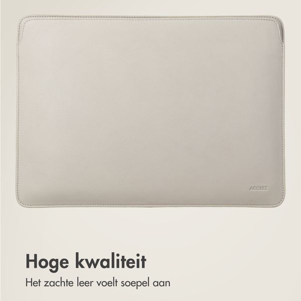 Accezz Leather Laptop hoes Apple MacBook 14 inch - Laptopsleeve - Beige