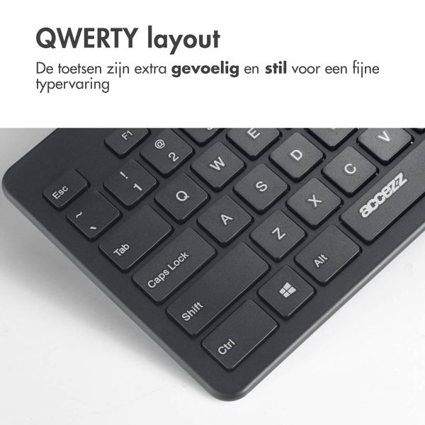 Accezz Premium Desktop QWERTY Bluetooth Keyboard - Zwart