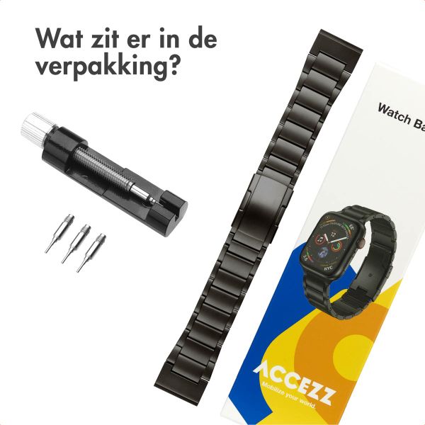 Accezz Mat Titanium bandje voor de Garmin Quickfit 26mm - Zwart
