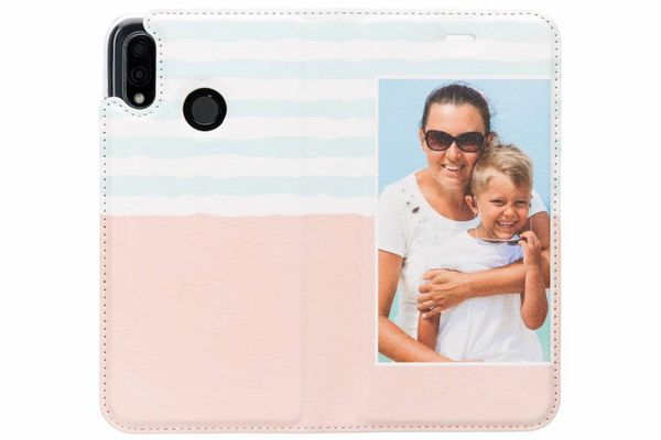 Ontwerp je eigen Compact gel bookcase hoes Huawei P20 Lite - Wit
