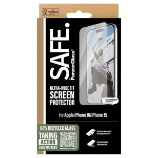 SAFE by PanzerGlass Ultra-Wide Fit Screenprotector Apple iPhone 16
