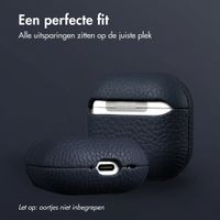 Accezz Echt Leren Case  Apple Airpods 4 - Donkerblauw