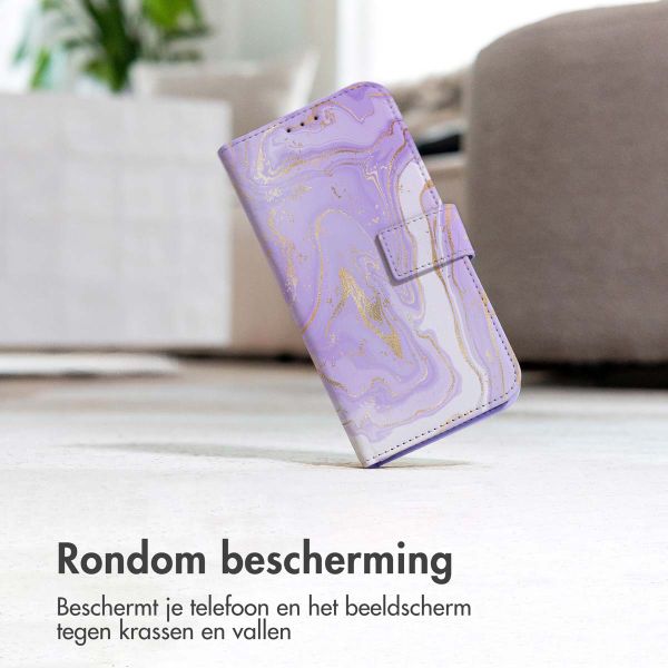 imoshion Design Bookcase Xiaomi Redmi Note 14 Pro (5G) - Purple Marble