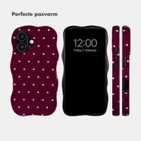 Selencia Vivid Wavy Backcover met MagSafe Apple iPhone 17 - Happy Dots Burgundy