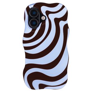 Selencia Vivid Wavy Backcover met MagSafe Apple iPhone 17 - Dream Swirl Chocolate