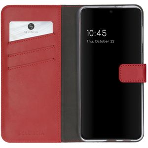 Selencia Echt Lederen Bookcase Samsung Galaxy S21 Plus - Rood