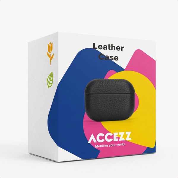 Accezz Echt Leren Case  Apple Airpods 1 / 2 - Cognac