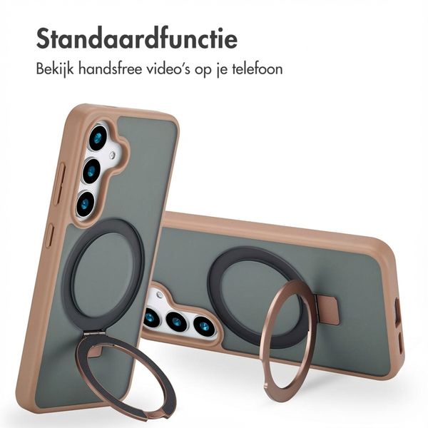 Accezz Ring Stand Backcover met MagSafe Samsung Galaxy S25 - Bruin