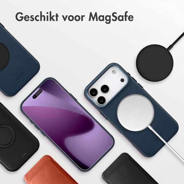 Accezz MagSafe Leather Backcover Apple iPhone 17 Pro Max - Nightfall Blue