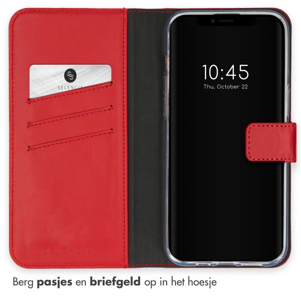 Selencia Echt Leren Bookcase Apple iPhone 15 Plus - Rood