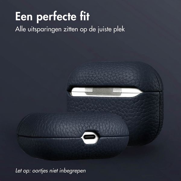 Accezz Echt Leren Case  Apple Airpods Pro - Donkerblauw
