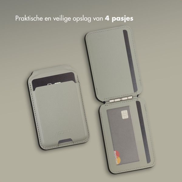 Accezz Leren Wallet met standaard voor MagSafe - Light Grey