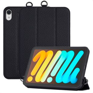 Accezz Trifold Bookcase with Handstrap iPad Mini 7 (2024) / iPad Mini 6 (2021) - Donkerblauw
