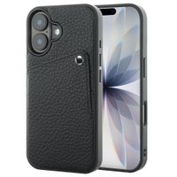Selencia Riva Backcover met Pashouder Apple iPhone 17 - Zwart