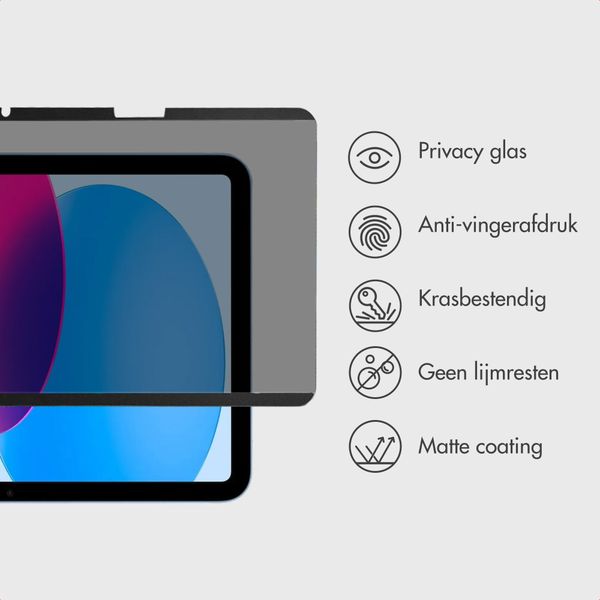 Accezz Magnetische Privacy Screenprotector Apple iPad 11 (2025) 11 inch A16 / iPad 10 (2022) 10.9 inch